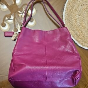 Coach Fuchsia Leather Shoulder Bag